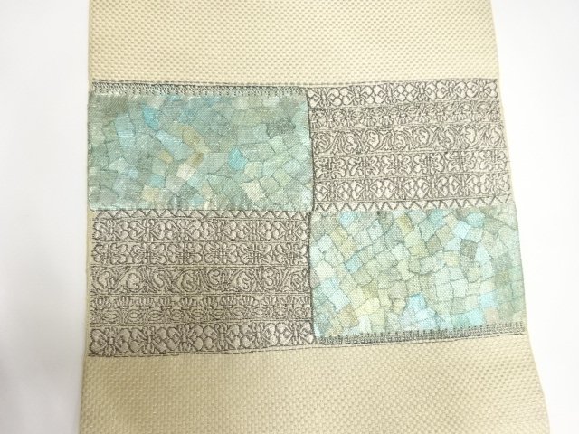  壁画模様織り出し　名古屋帯